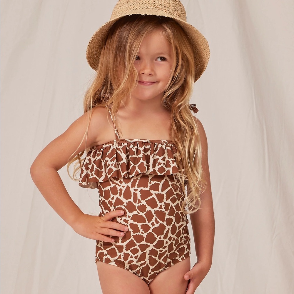 $20 ADD ON Rylee + Cru SWIMSUIT 2-3 2T 3T Neutral Giraffe ONE PIECE Bathing Suit